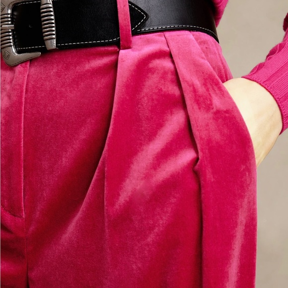 Cabin Red Velvet Wide Leg Pants NWT - Picture 3 of 5